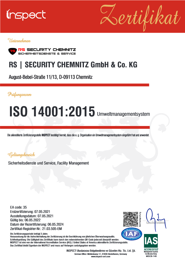 Qualitätsmanagementsystem nach ISO 9001:2008 im Bereich Sicherheitsdienste und Service, Facility Management